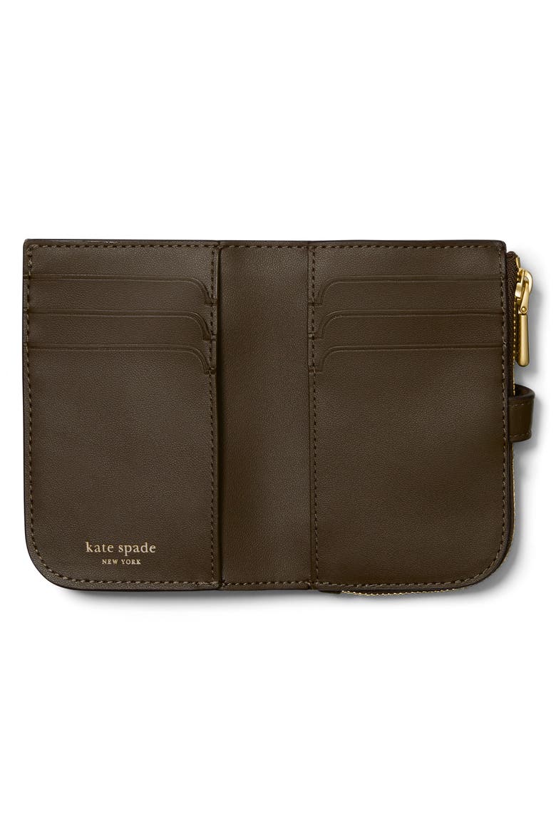 deco pebbled leather bifold wallet, Alternate, color, BURNT SAGE