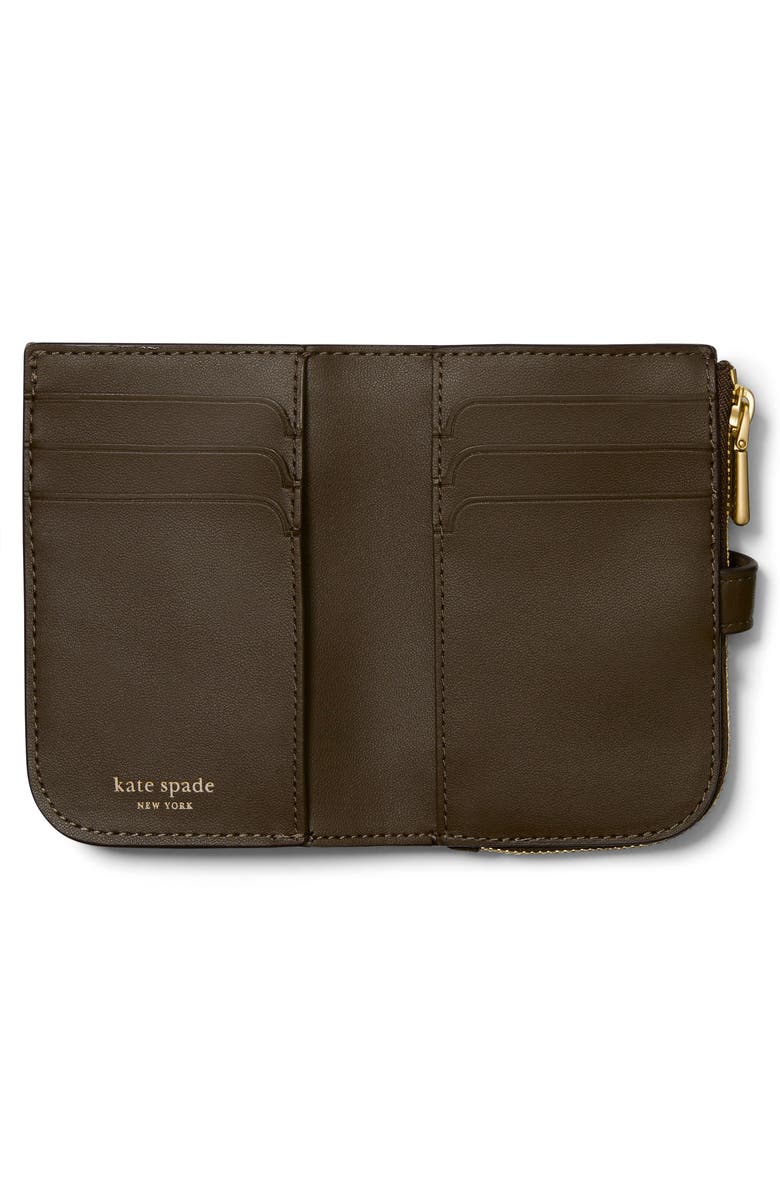 Kate Spade New York deco pebbled leather bifold wallet, Alternate, color, Burnt Sage
