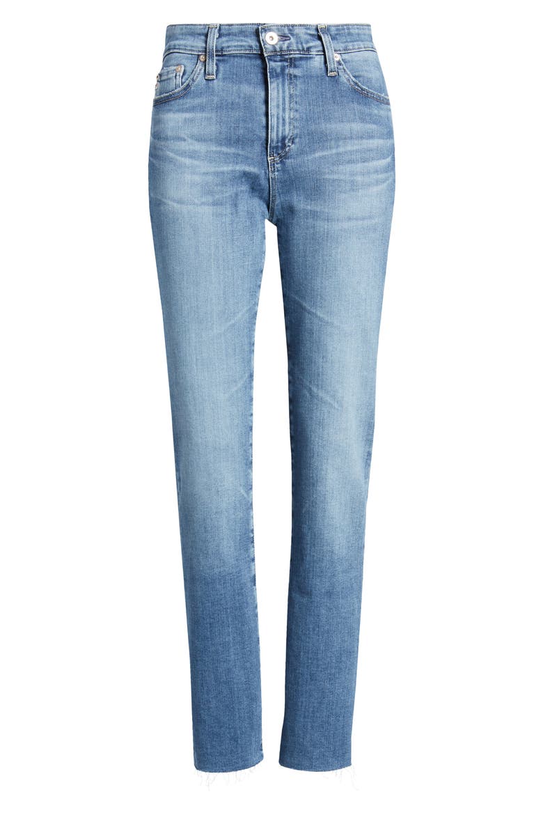 Mari Raw Hem Slim Straight Leg Jeans, Alternate, color, 13 YEARS REINVENTION