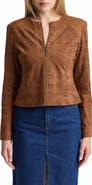 Bagatelle Eyelet Faux Suede Jacket