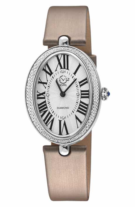 GEVRIL Piazza Navona Leather Strap Watch