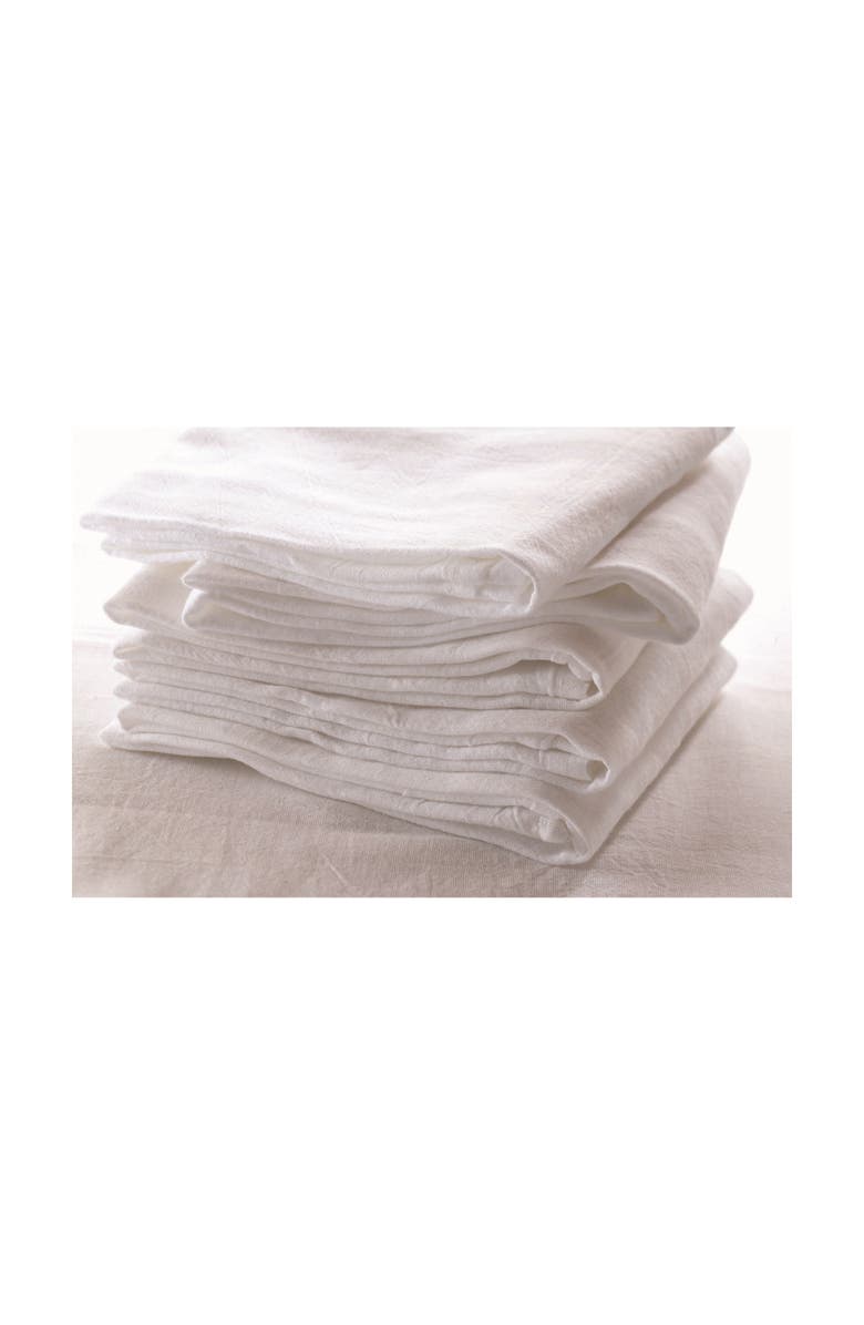 tag Set of 5 White Cotton Flour Sack Dishtowels for Kitchen, Alternate, color, White