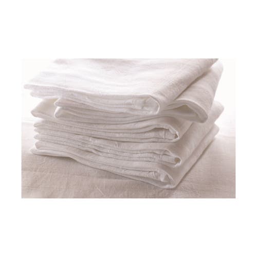 Tag Set Of 5 White Cotton Flour Sack Dishtowels For Kitchen, 28x29 Inches, Machine Washable Everyday In White
