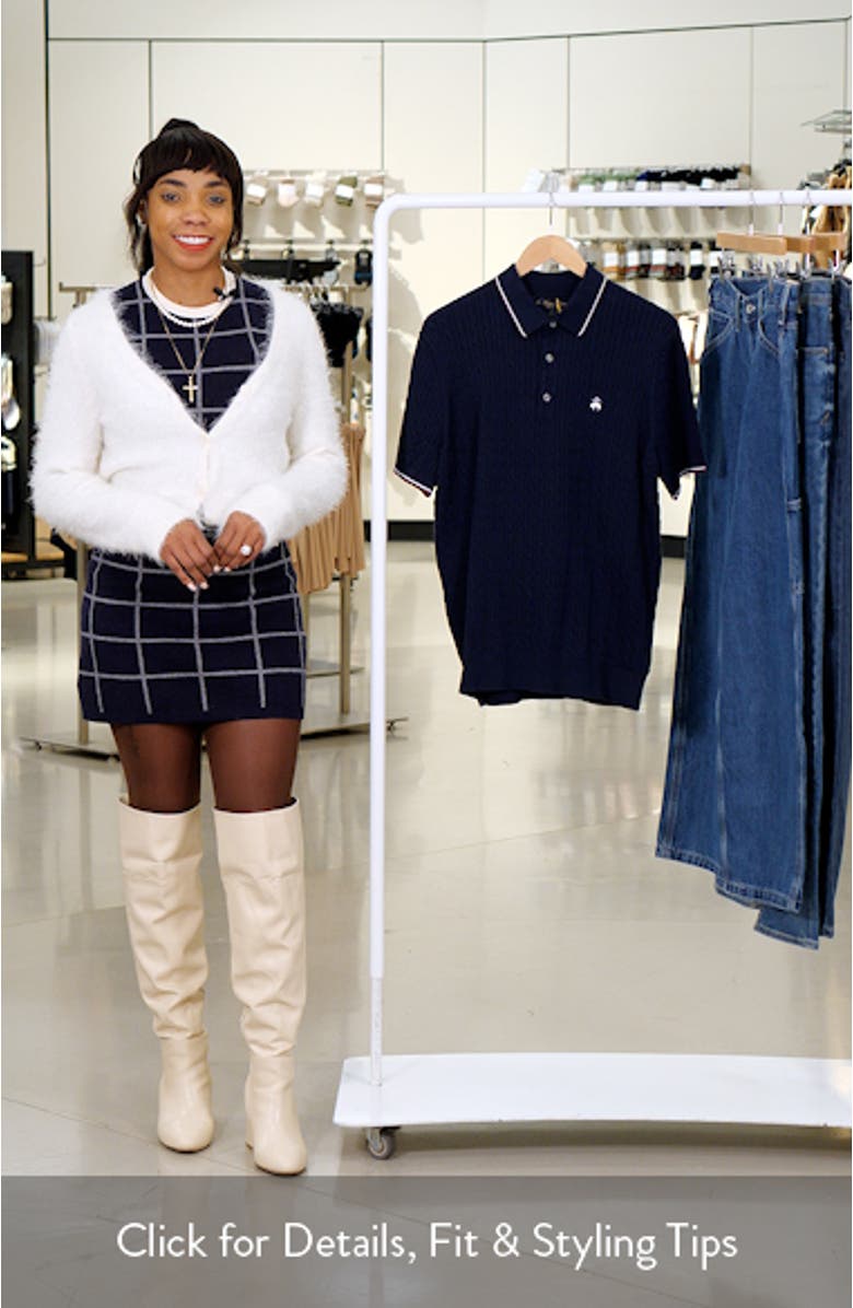 Cabled Cotton Tennis Polo Sweater, sales video thumbnail