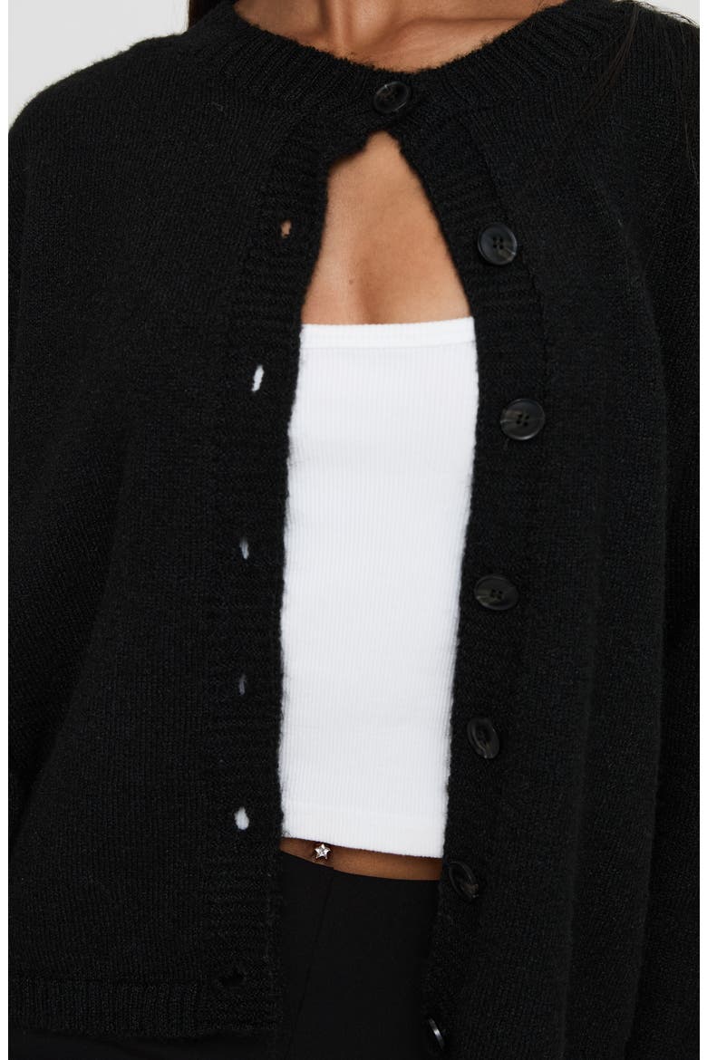 Denmark Rib Knit Cardigan, Alternate, color, BLACK