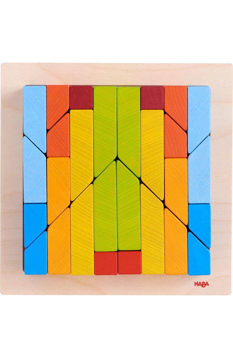 HABA 3D Arranging Game - Creative Stones Wooden Building Blocks & Stacking Toy for Toddlers - Wooden Montessori Toy with Pattern Cards, Alternate, color, Multi