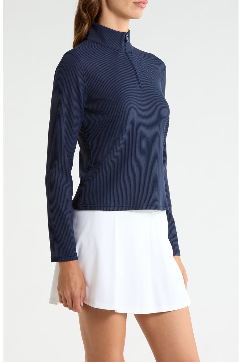 Rib Knit Quarter Zip Golf Top, Alternate, color, TWILIGHT