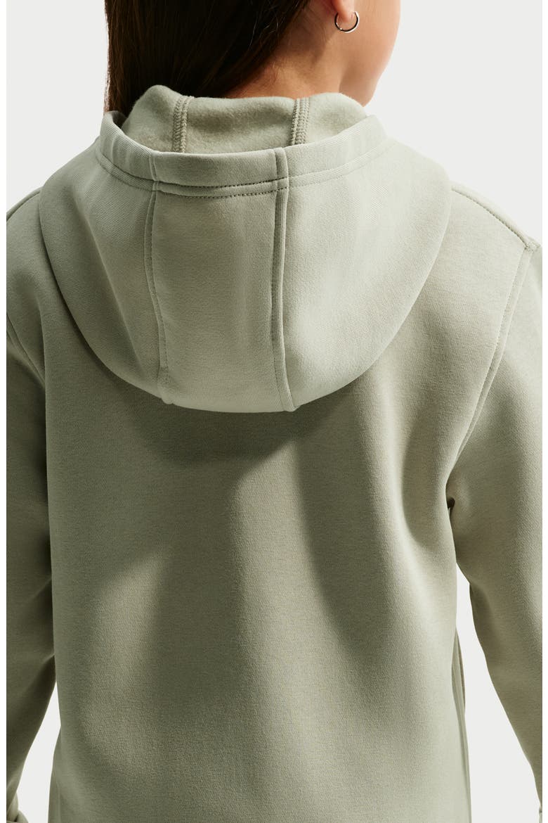 Kids' Sportswear Club Fleece Full-Zip Hoodie, Alternate, color, SPRUCE FOG/ WHITE