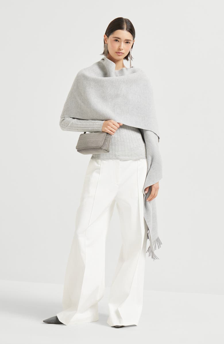 Brunello Cucinelli Cashmere and silk Sparkling sweater, Alternate, color, Pebble