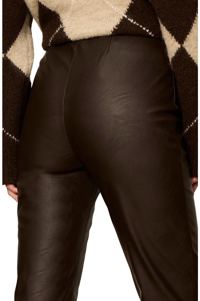 Sashay Faux Leather Pants, Alternate, color, ESPRESSO BROWN MARTINI