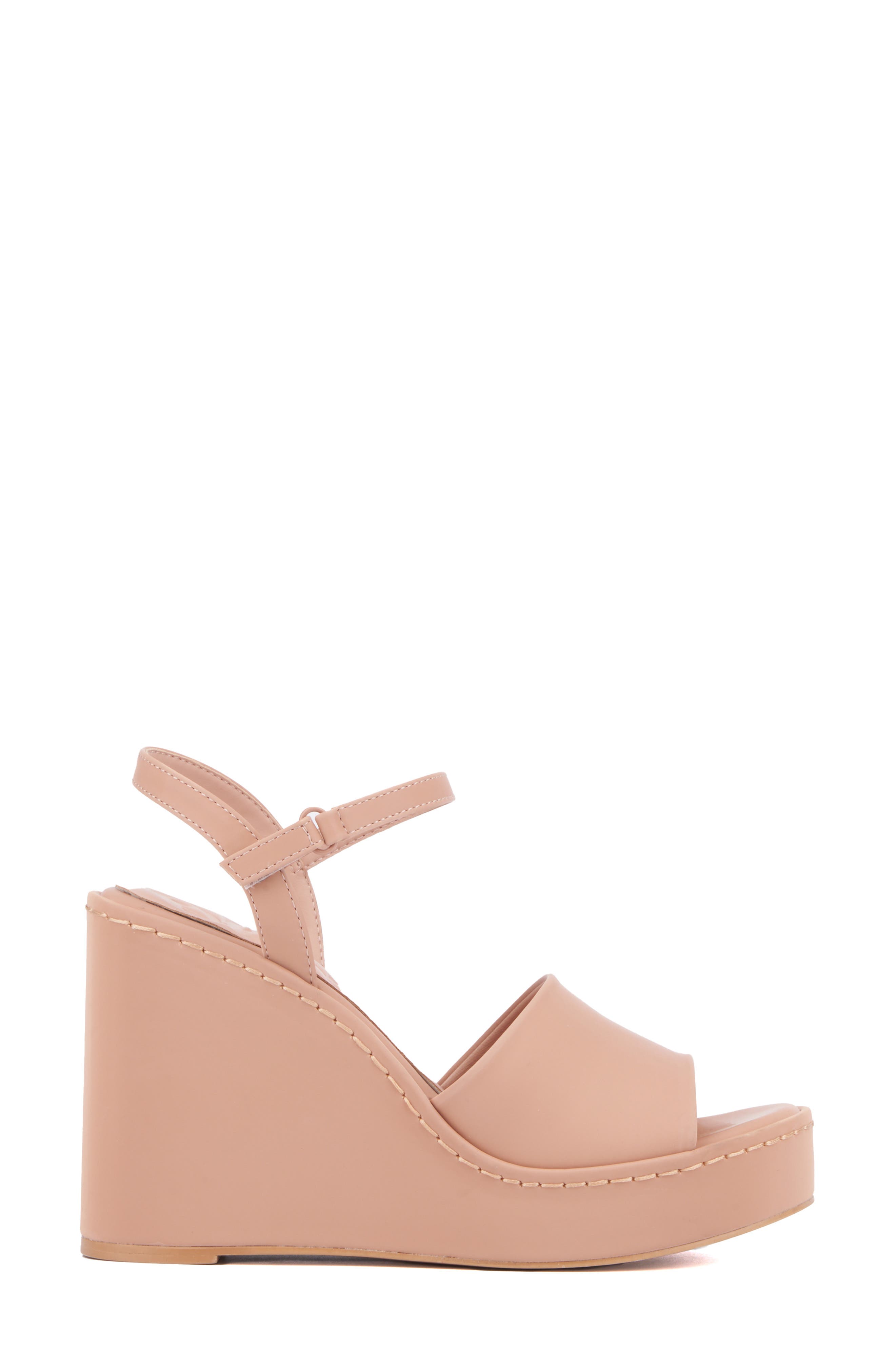 Magnetic Platform Wedge Sandal, Alternate, color, TAN