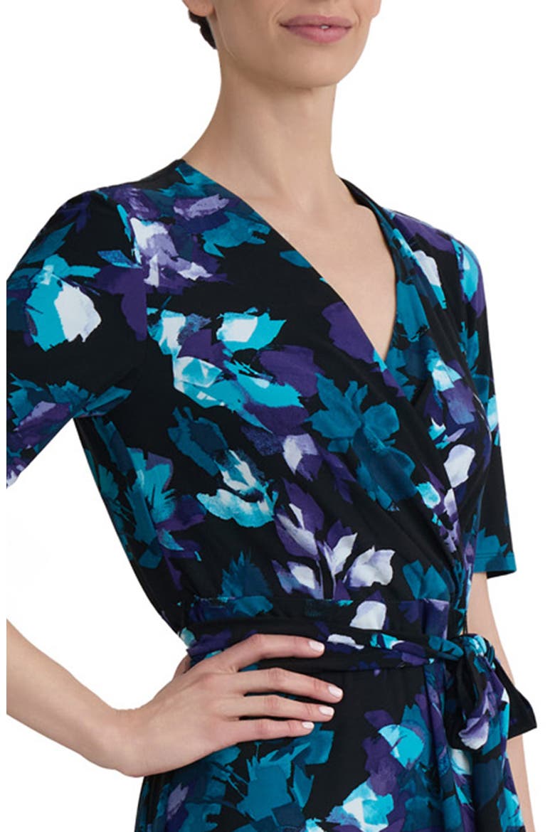 Pleated Fit and Flare Dress, Alternate, color, BLACK/BLUE MULTI