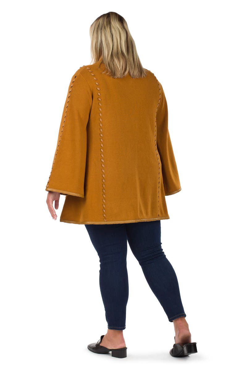 Patricia Nash Faux Leather Trim Cape, Alternate, color, Camel