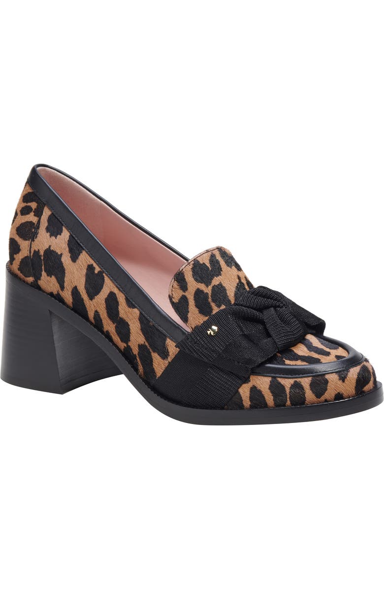 Kate Spade New York leandra block heel loafer, Main, color, Mrdn Leo/ Lght Tob