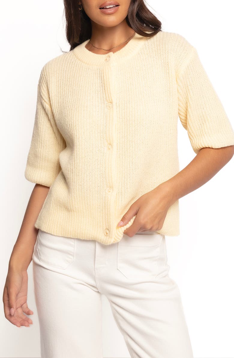 Petal & Pup Miriam Elbow Sleeve Cardigan, Alternate, color, Yellow