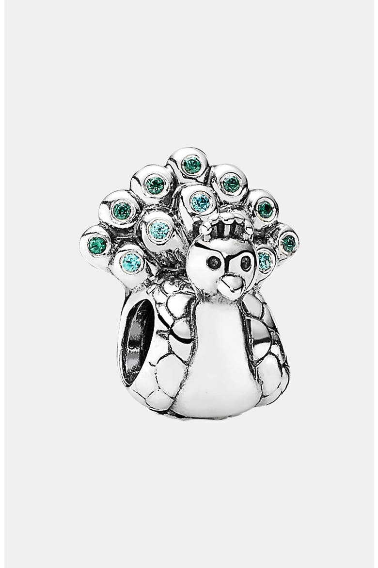 Peacock Charm, Main, color, SILVER/ GREEN/ BLUE