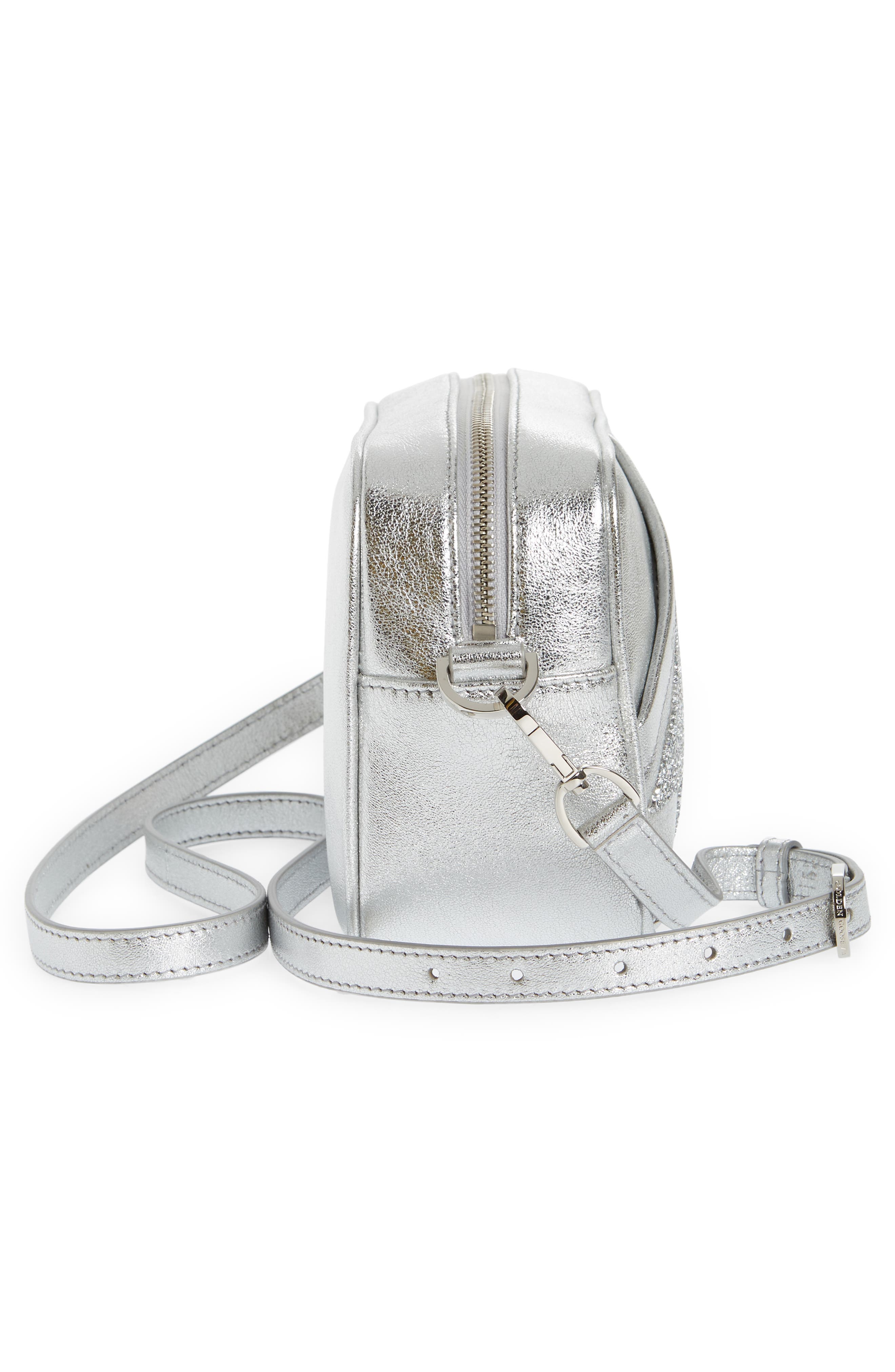 Golden Goose Star Metallic Leather Crossbody Camera Bag, Alternate, color, 