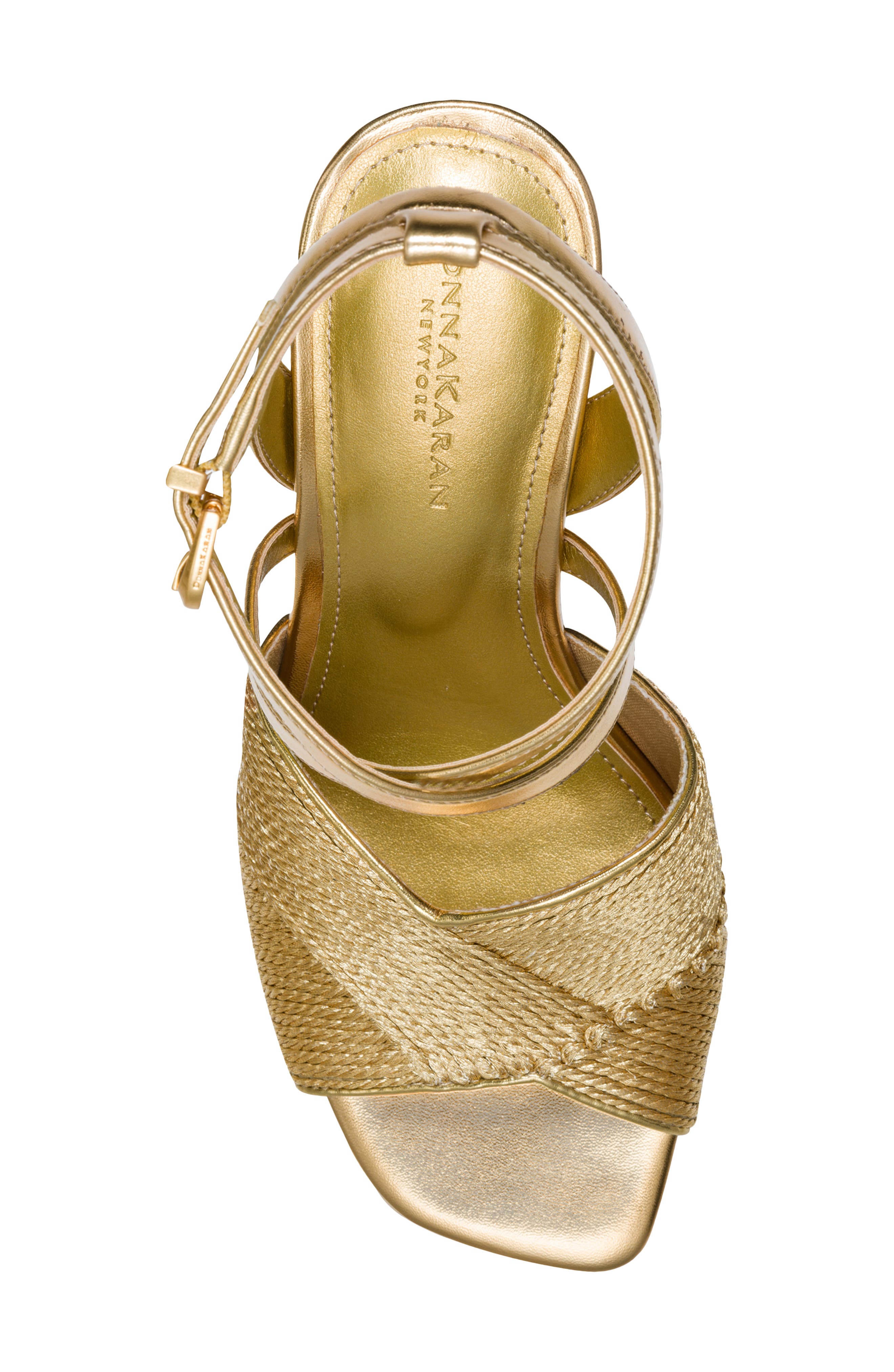 DKNY Brooks Ankle Strap Sandal, Alternate, color, Gold