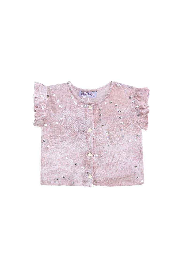 Mauve Cream Sequin Shorts Set, Alternate, color, Mauve