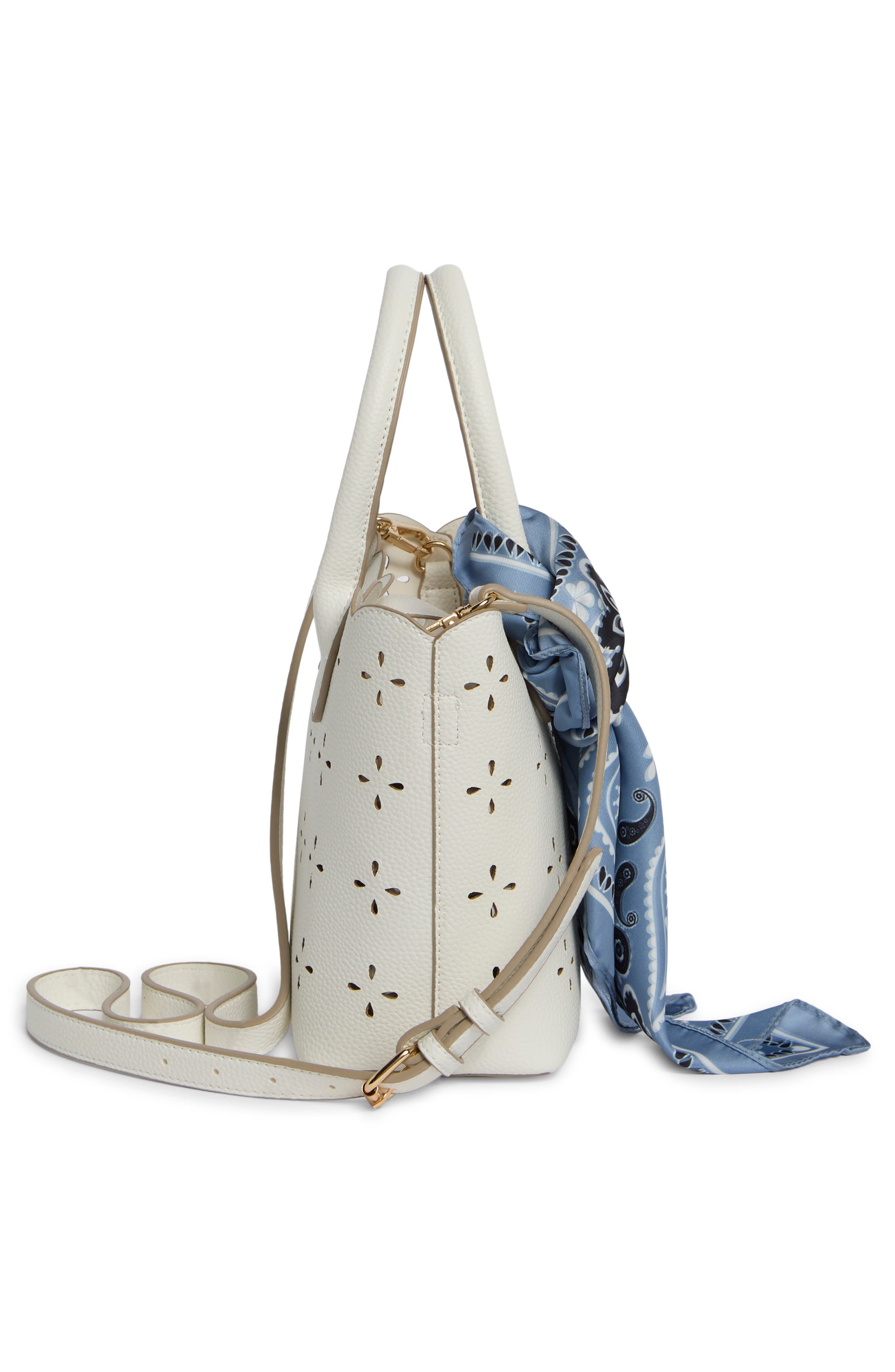Scalloped Eyelet Crossbody Bag, Alternate, color, CHALK