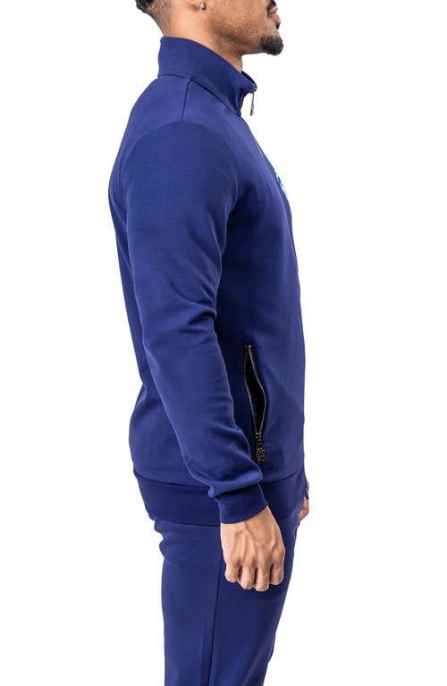 Maceoo Zipper Ascension86 Blue Knit Track Jacket In Blue