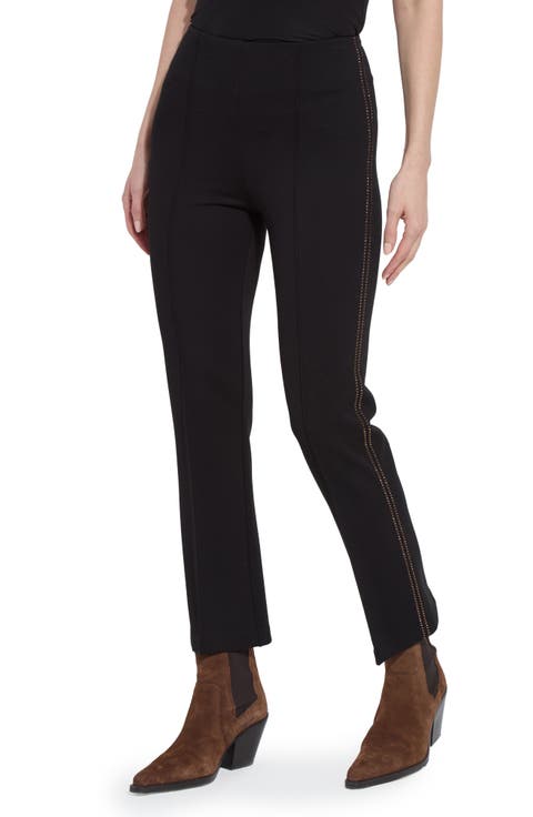 Crystal Embellished Ankle Flare Pants