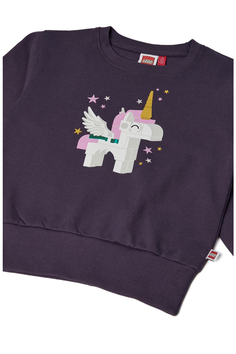 Kids' Unicorn Graphic Sweatshirt, Alternate, color, PURPLE