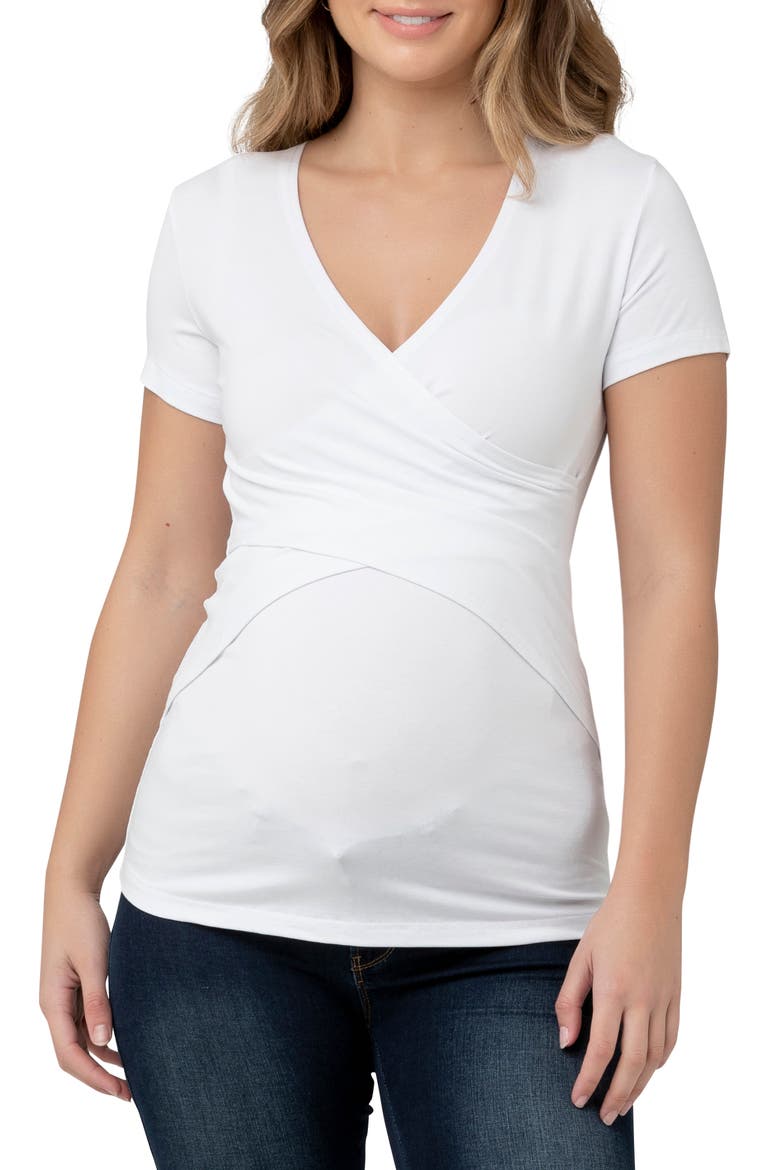 Embrace Maternity/Nursing T-Shirt, Main, color, WHITE