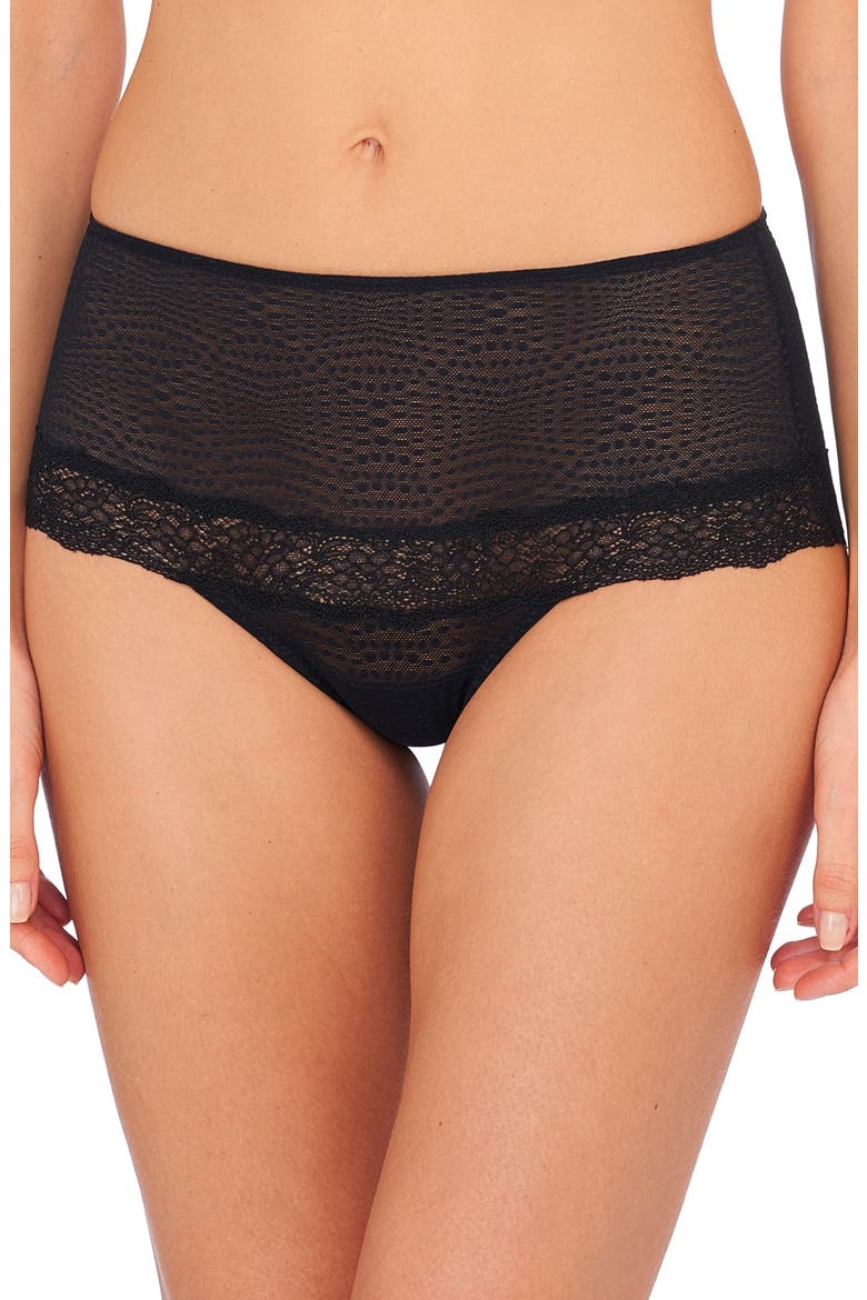 Beyond Stretch Lace Briefs, Main, color, BLACK