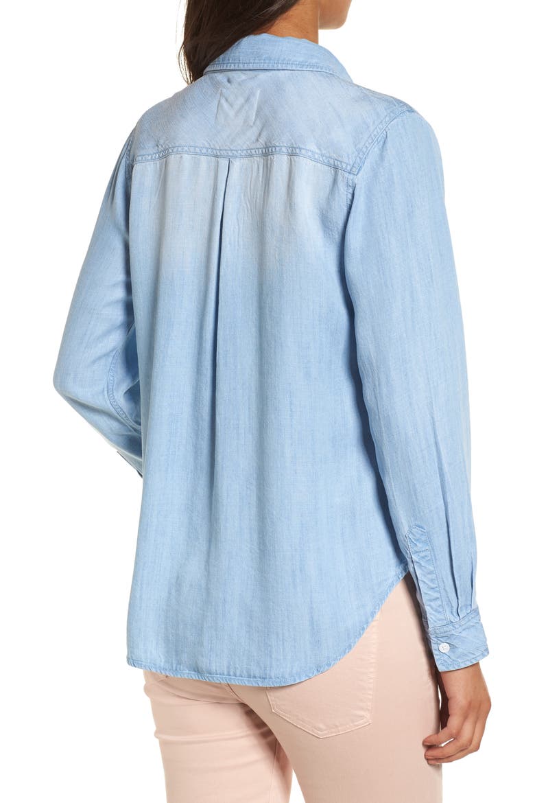 Chandler Embroidered Chambray Shirt, Alternate, color, VINTAGE WASH FLORAL