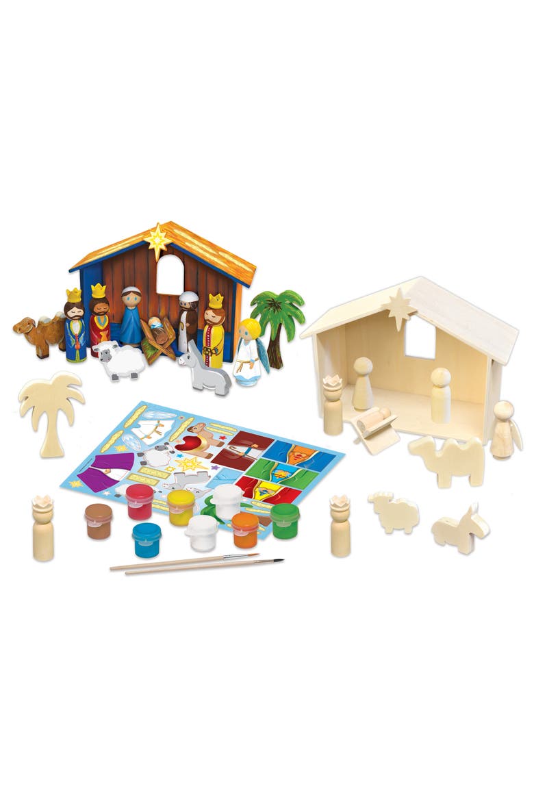 Nativity Scene Wood Craft & Paint Kit, Alternate, color, Multicolor