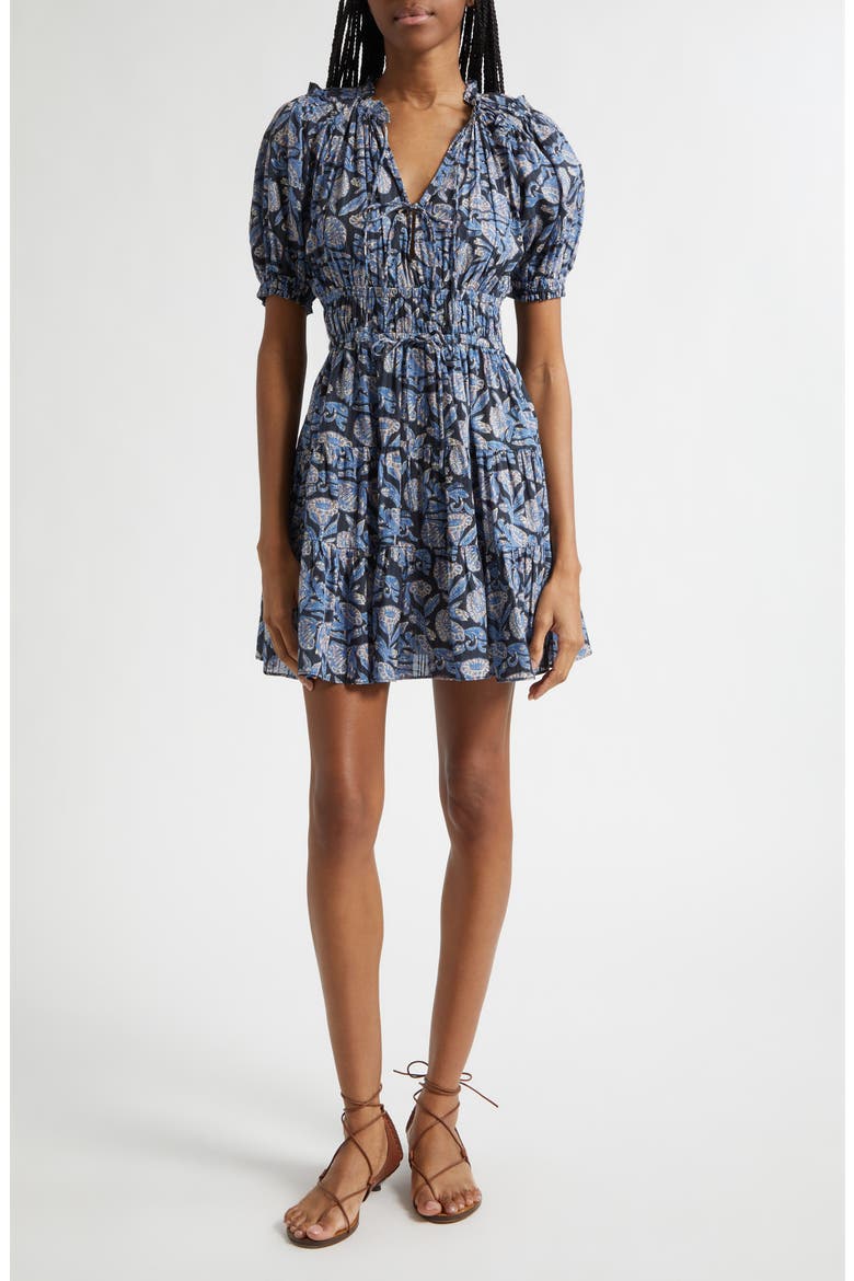 Soffia Print Tiered Dress, Main, color, ZINNIA