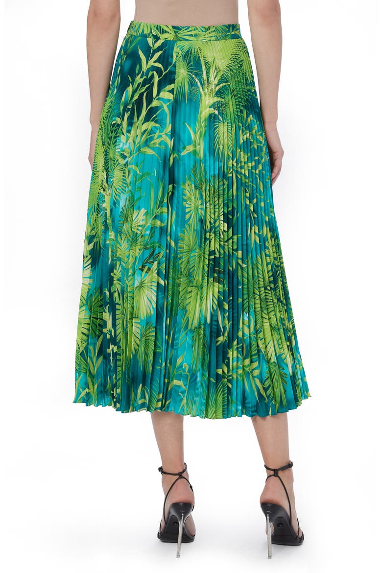 Jungle Print Pleated Midi Skirt, Alternate, color, GREEN AND PRINT