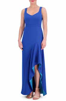 Vince Camuto Ruffle Slit Scuba Crepe Dress