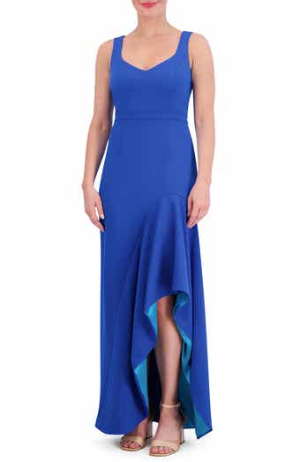 Ruffle Slit Scuba Crepe Dress