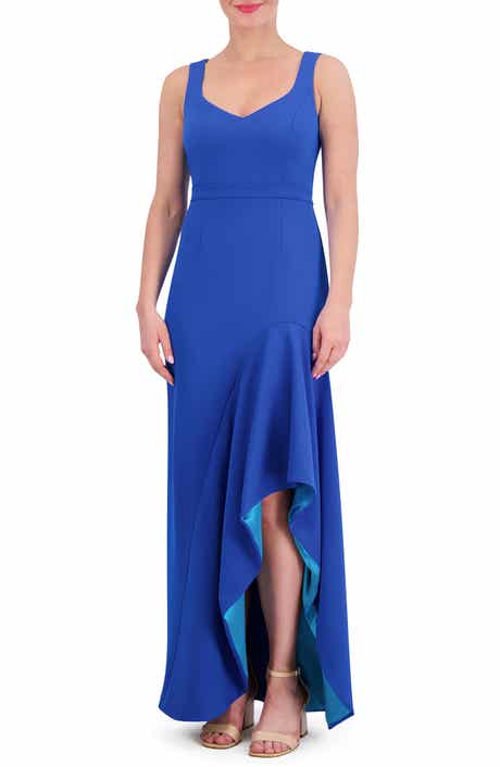 Vince Camuto Ruffle Slit Scuba Crepe Dress