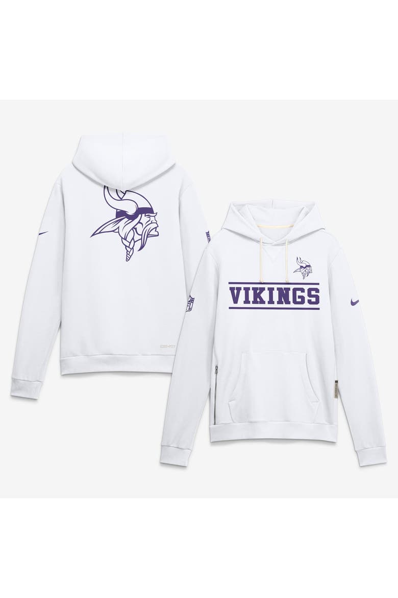 Men's Nike White Minnesota Vikings Standard Issue Replay Officials Alternate Dri-FIT Hoodie, Main, color, White