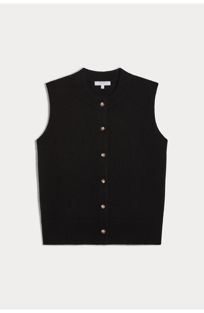 NAKED CASHMERE Emmaline Button-Up Cashmere Sweater Vest, Alternate, color, Black
