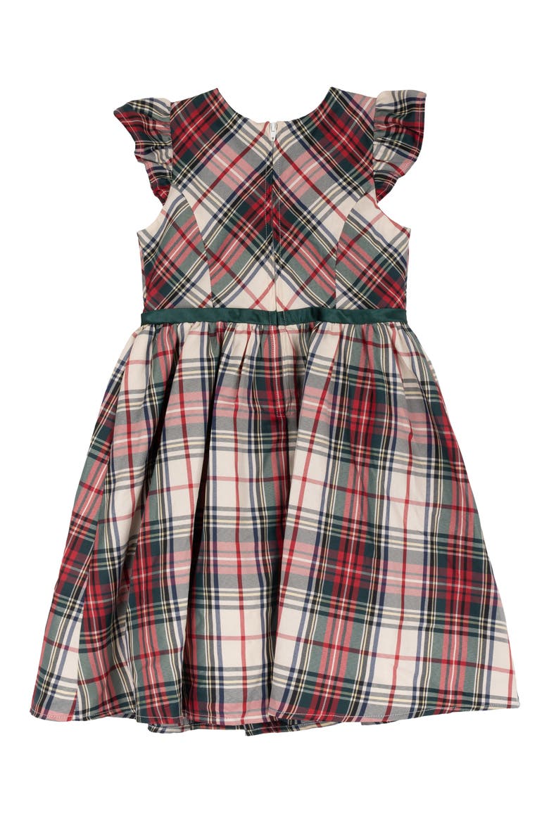 Kids' Plaid Taffeta Dress, Alternate, color, IVORY