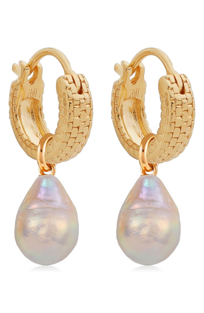 Monica Vinader Heirloom Huggie Earrings, Alternate, color, Yellow Gold