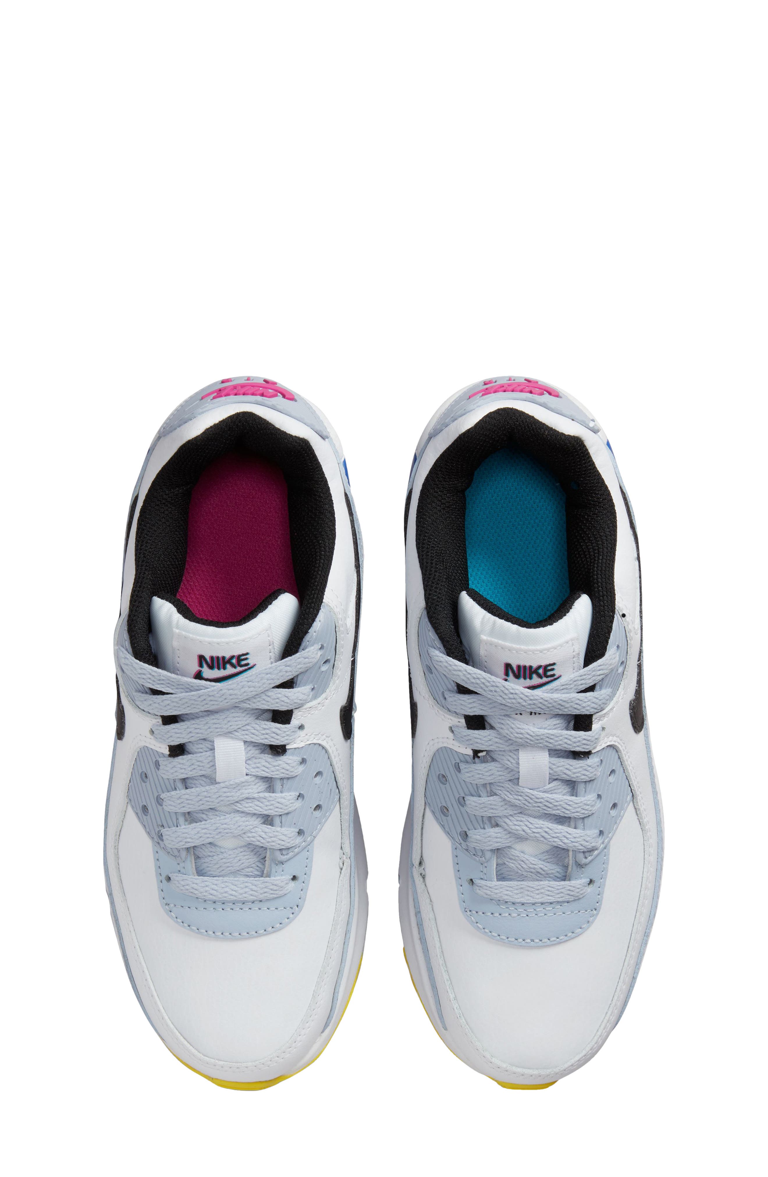 Kids' Air Max 90 LTR Sneaker, Alternate, color, WHITE/ BLACK/ BLUE/ ROYAL
