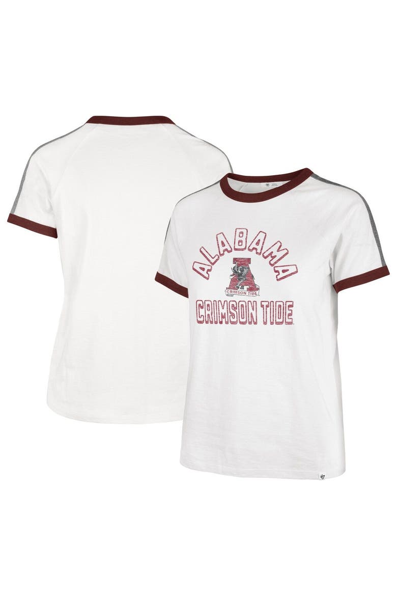 Women's '47 White Alabama Crimson Tide Sweet Heat Peyton T-Shirt, Main, color, White