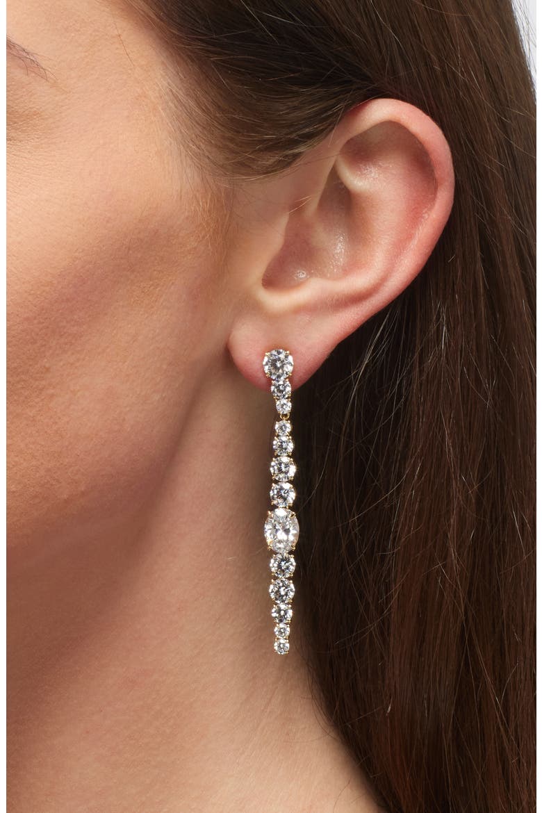 Stellar Linear Drop Earrings, Alternate, color, GOLD