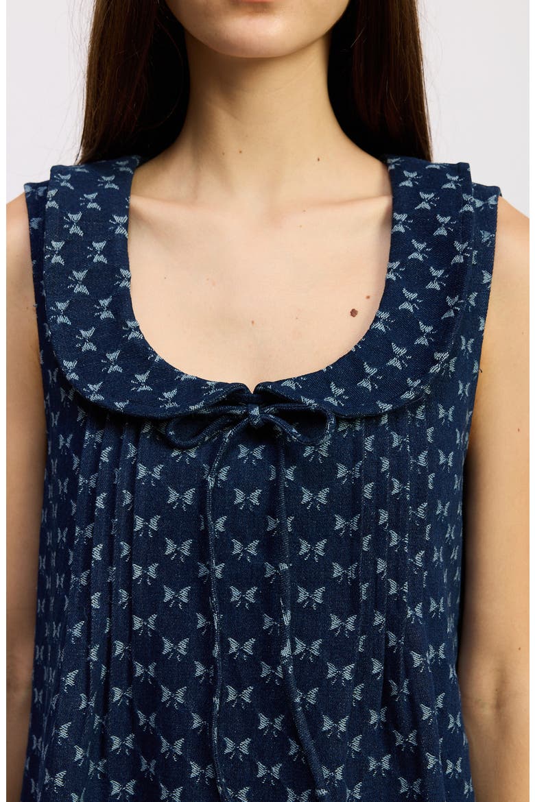 Violet Denim Minidress, Alternate, color, INDIGO BROWN MULTI