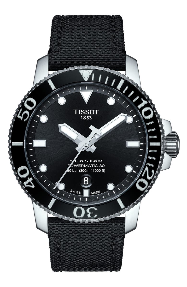 Tissot Seastar 1000 Powermatic 80 Nato Strap Watch, 43mm, Main, color,