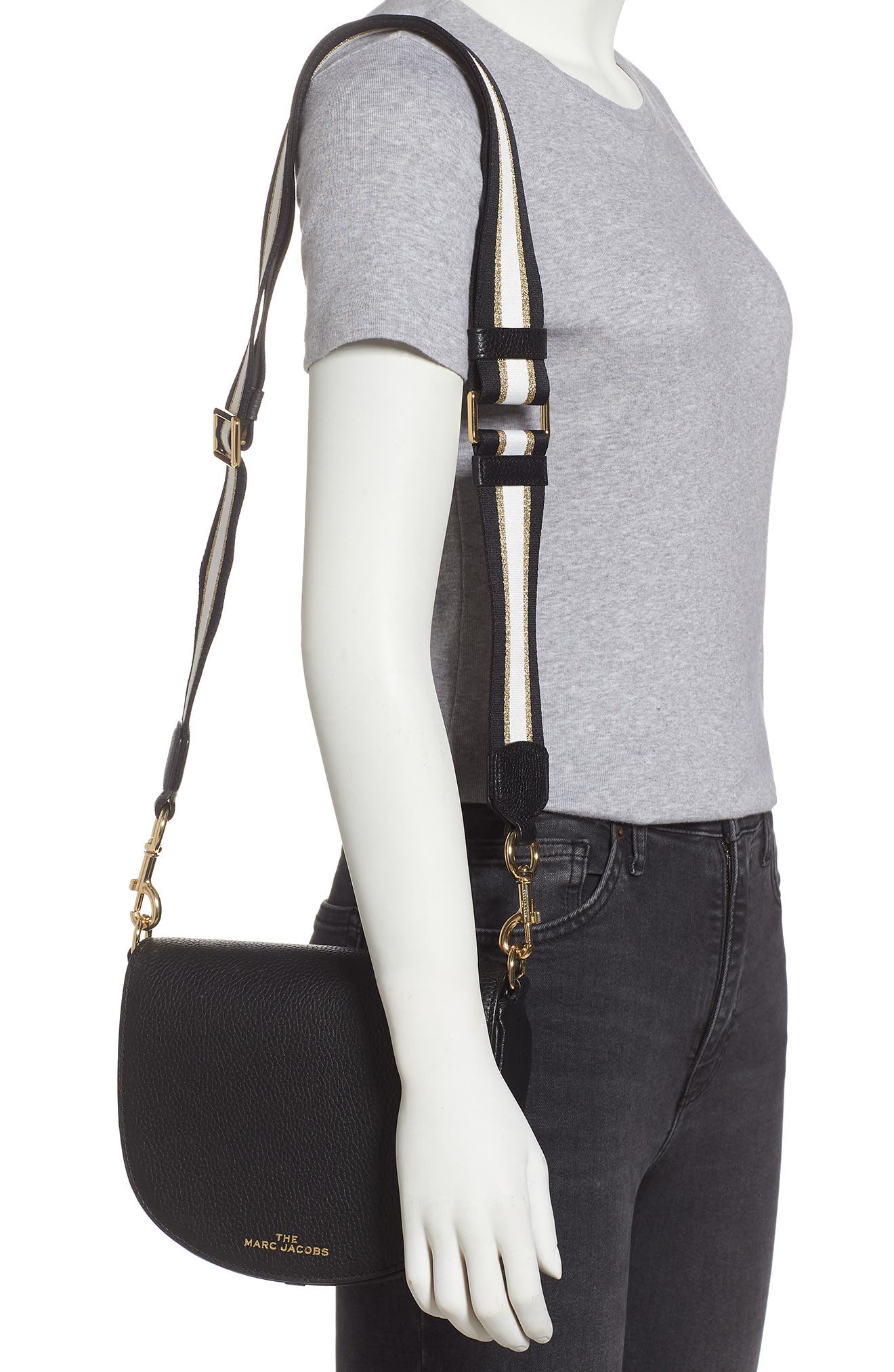 Marc Jacobs The Marc Jacobs Mini Leather Saddle Bag, Alternate, color, 