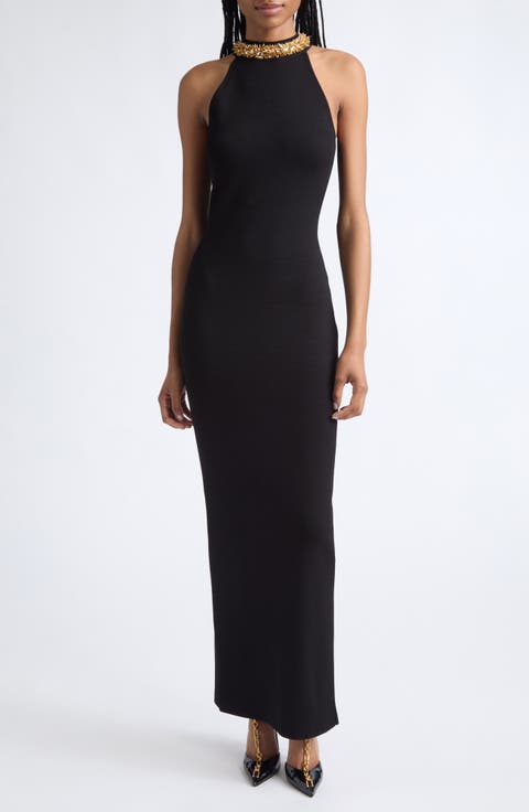 Embellished Maxi Sweater Dress