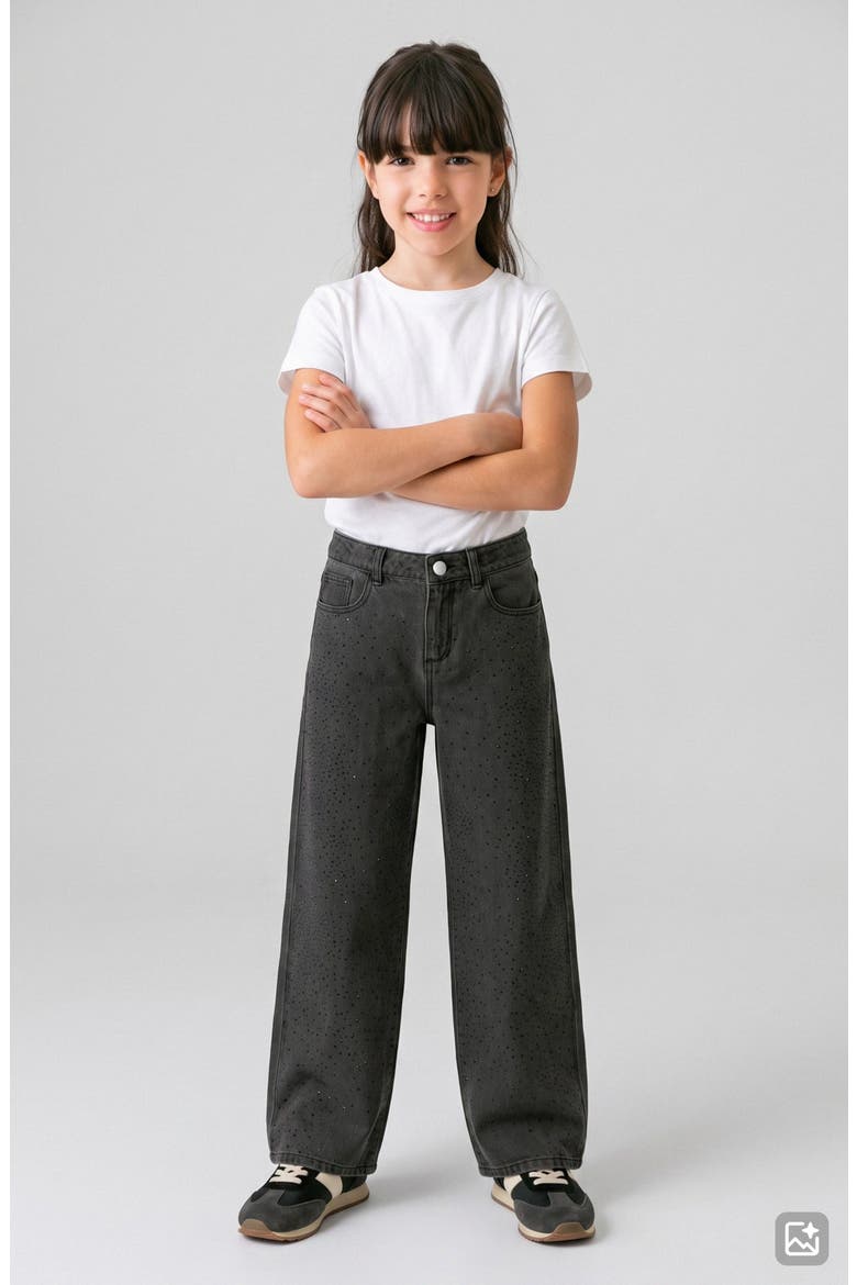 Kids' Joe's Jeans Kate Embellished Baggy Fit Jeans, Alternate, color, WASHED BLACK