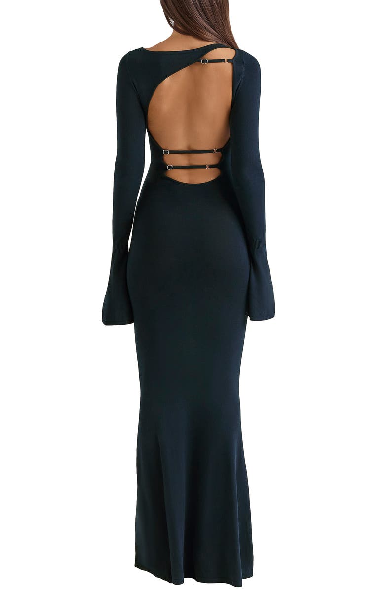 HOUSE OF CB Christiane Open Back Long Sleeve Knit Gown, Alternate, color, Parisian Night