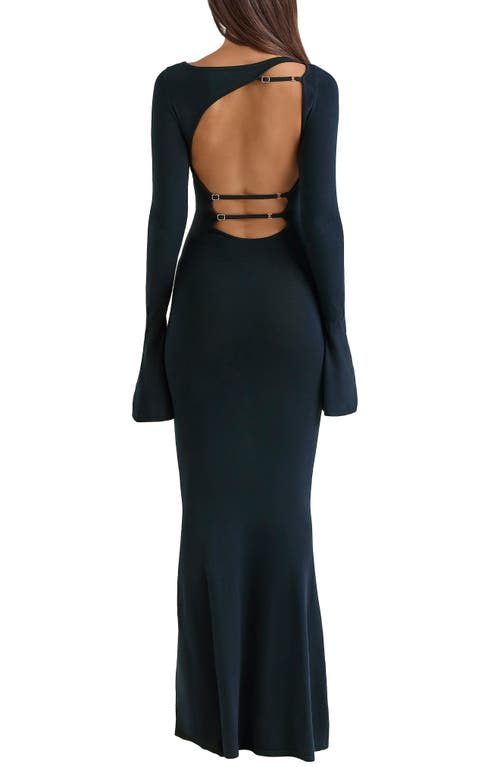 HOUSE OF CB HOUSE OF CB CHRISTIANE OPEN BACK LONG SLEEVE KNIT GOWN